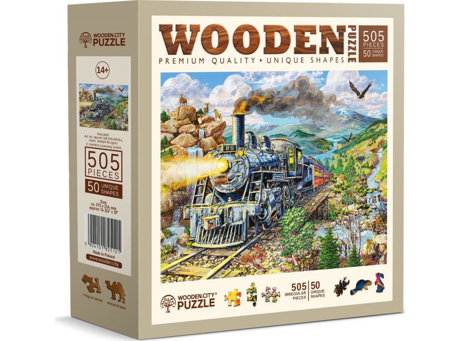 WOODEN CITY Drevené puzzle Železnice 505 dielikov