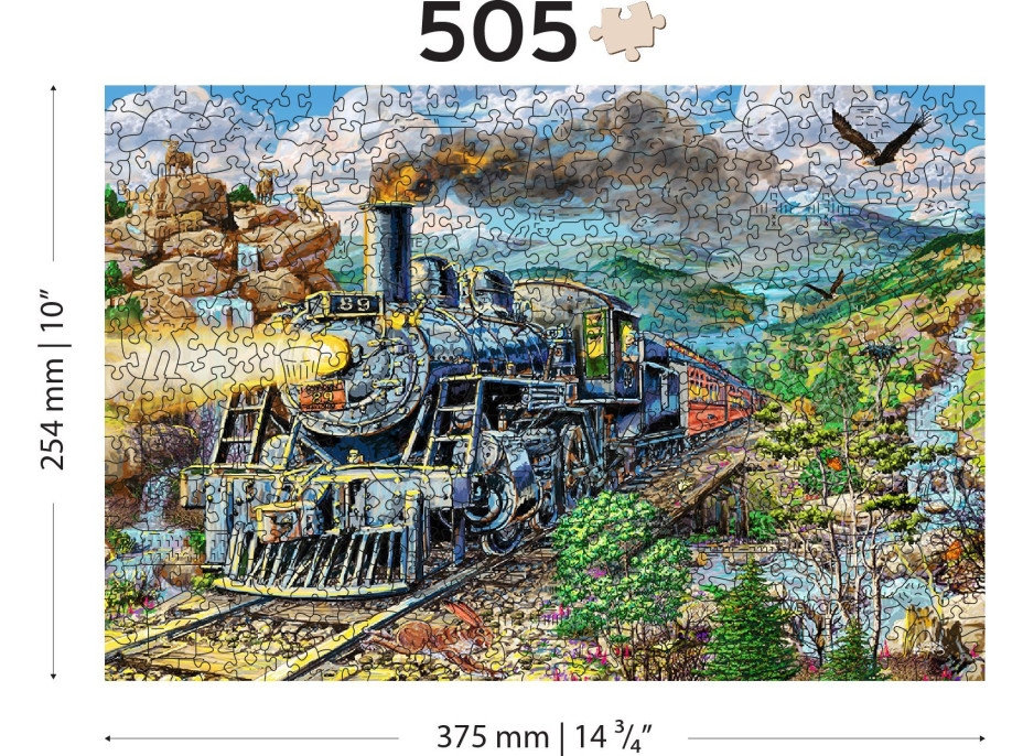 WOODEN CITY Drevené puzzle Železnice 505 dielikov