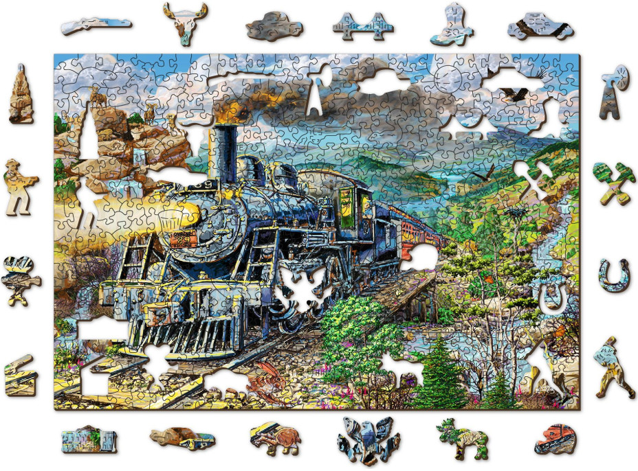 WOODEN CITY Drevené puzzle Železnice 505 dielikov