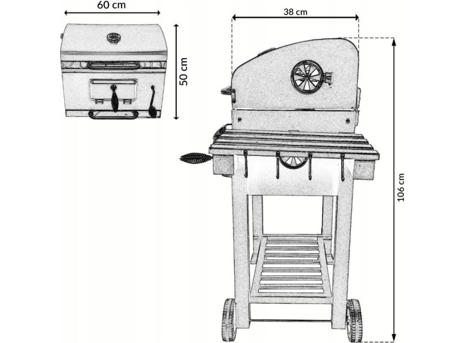 Záhradný gril na drevené uhlie Premium BBQ1011