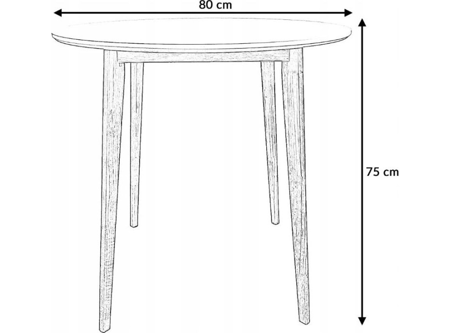 Okrúhly jedálenský stôl EMMA 80x75 cm - biely