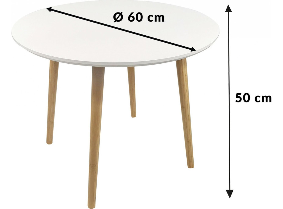 Okrúhly konferenčný stolík SK111 60x50 cm - biely