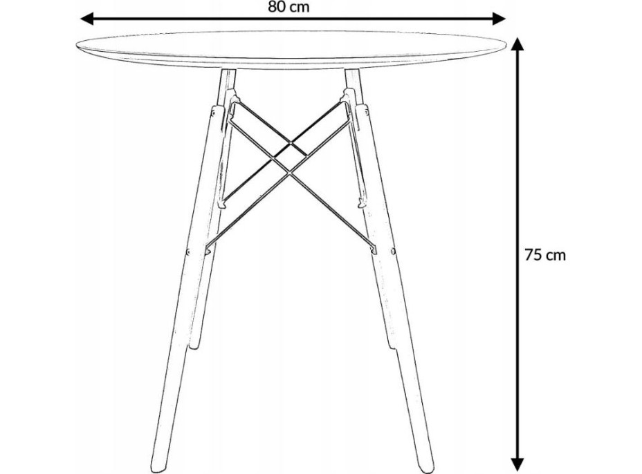 Jedálenský stôl CARO 80 cm - biely