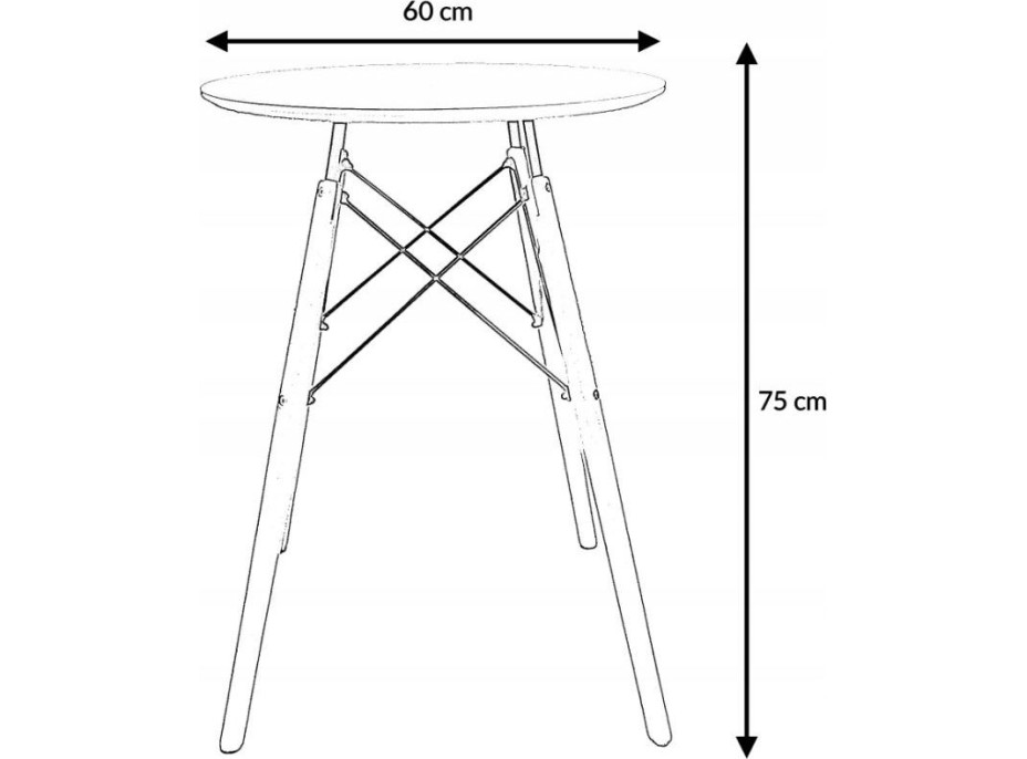 Jedálenský stôl CARO 60 cm - biely