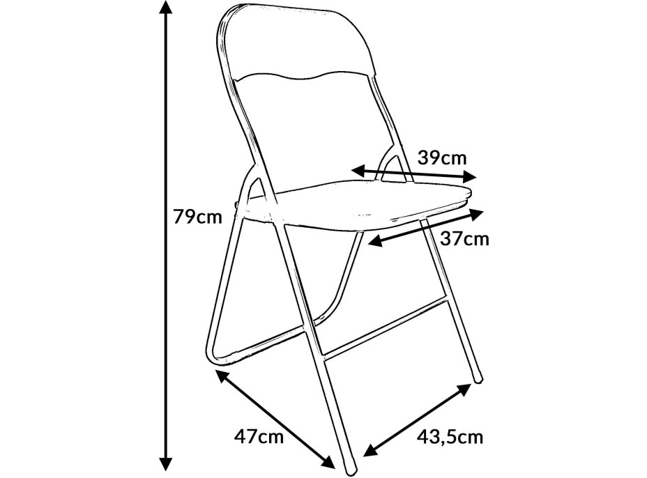Skladacia stolička LEON 43,5x47x79 cm - čierna
