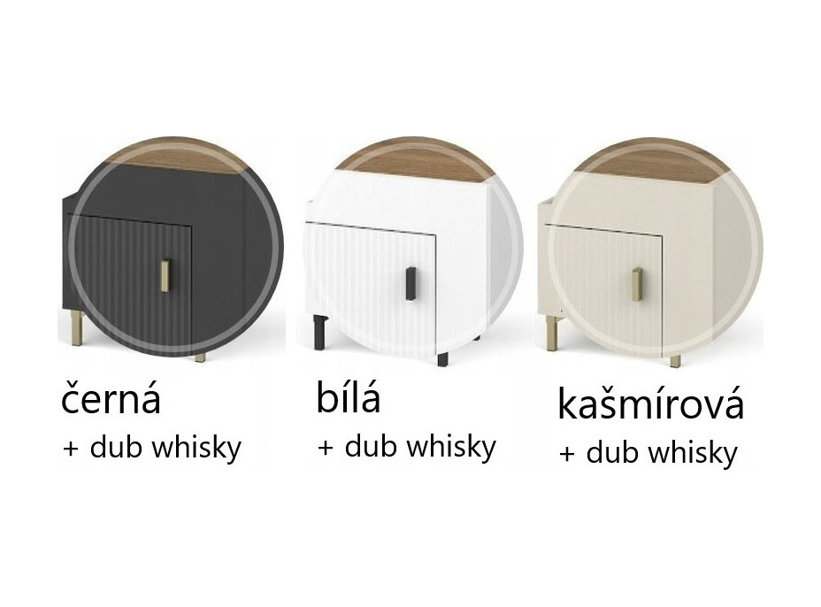 Komoda MOSSA MO7 - biela/dub whisky