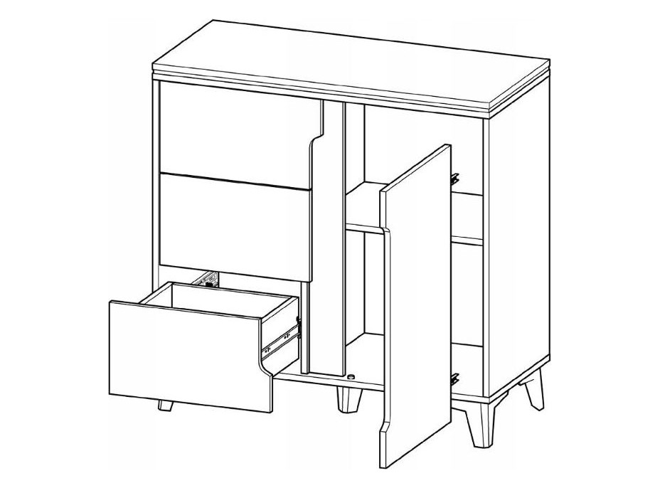 Komoda GAPPA GA7 - jaseň horský/biela