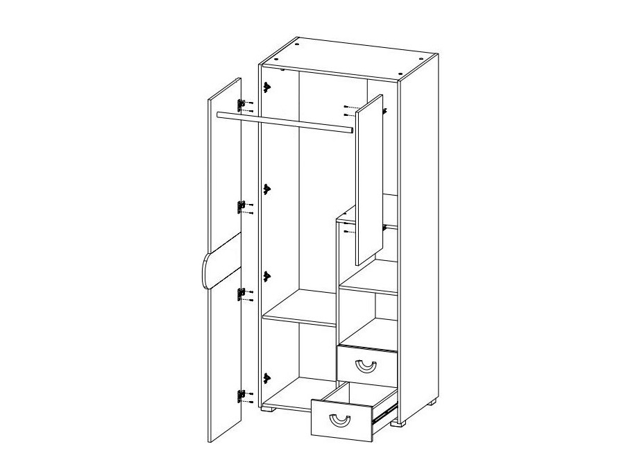 Šatníková skriňa CARINI CA1