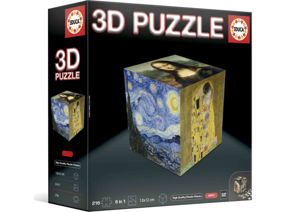 EDUCA 3D Puzzle kocka Umenie 216 dielikov