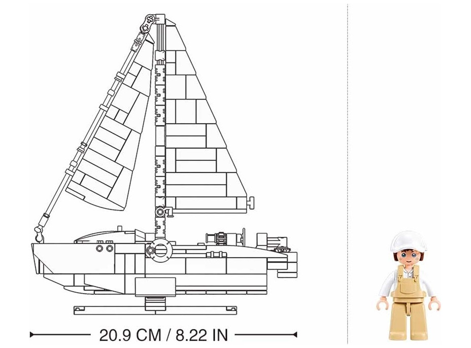 Sluban Model Bricks M38-B1190 Rýchla loď Rodeo v mierke 1:35