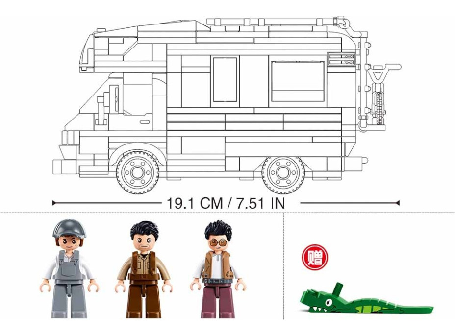 Sluban Model Bricks M38-B1193 Obytný automobil TS-3 v mierke 1:35