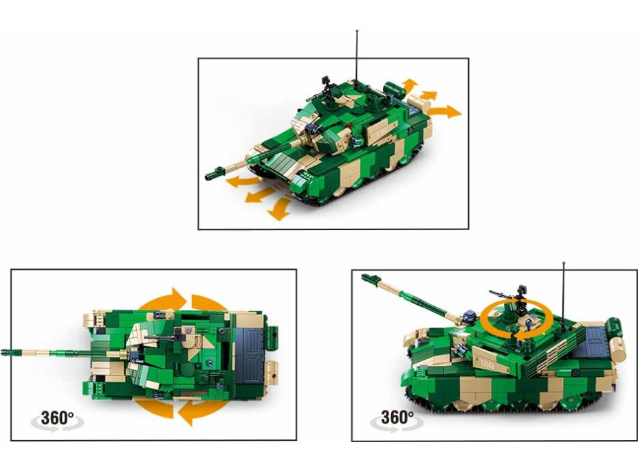 Sluban Power Bricks M38-B7071 R/C ZTZ-99AS Tank na diaľkové ovládanie