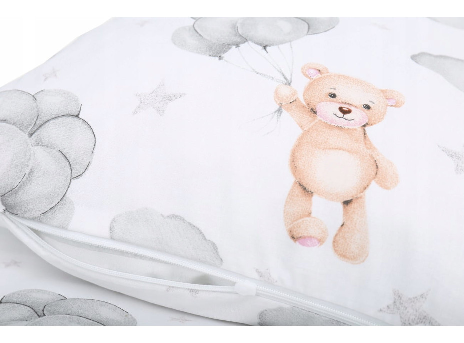 Detské bavlnené obliečky do postieľky 120x90 cm BABYMAM PREMIUM - Medvedík v oblakoch