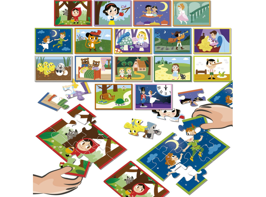 EDUCA Puzzle bitka Rozprávky 16x9 dielikov