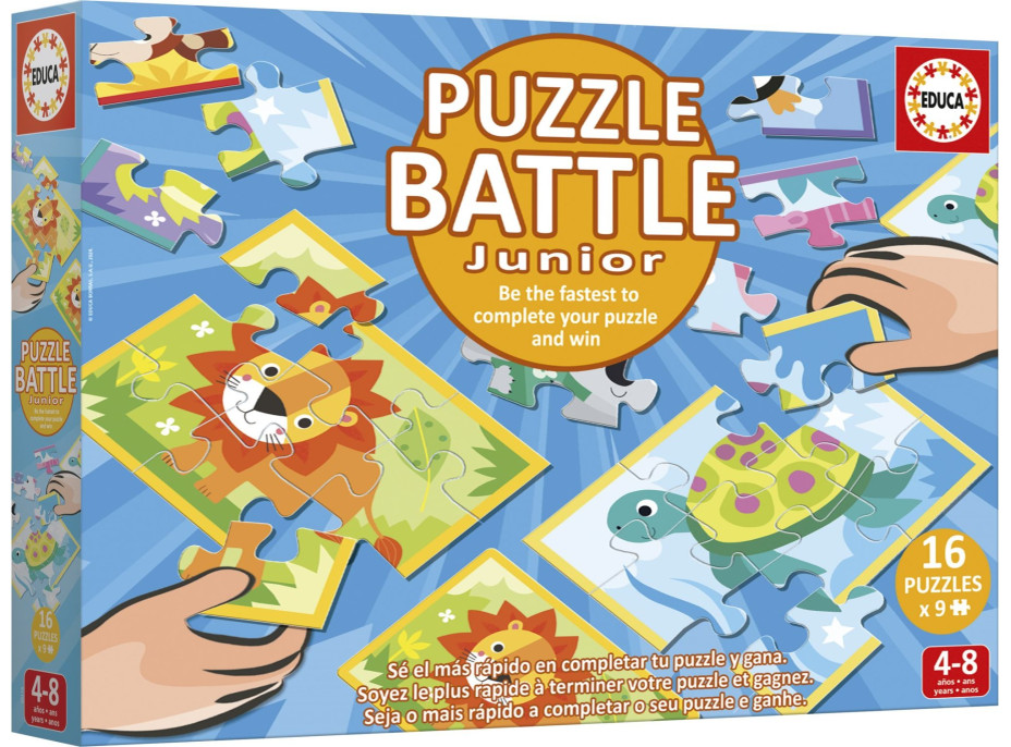 EDUCA Puzzle bitka Zvieratká 16x9 dielikov