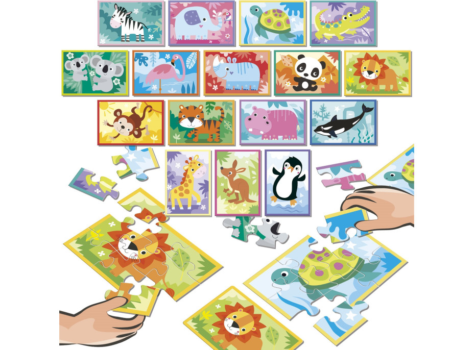 EDUCA Puzzle bitka Zvieratká 16x9 dielikov