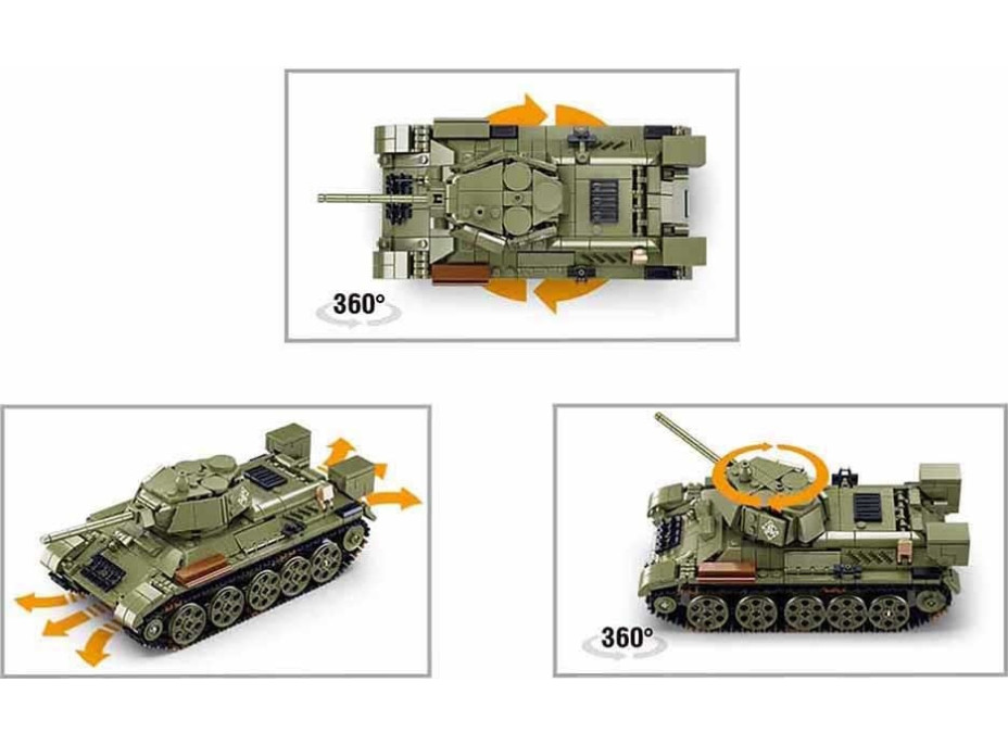 Sluban Power Bricks M38-B7072 R/C T34/76 (1942) Tank na diaľkové ovládanie