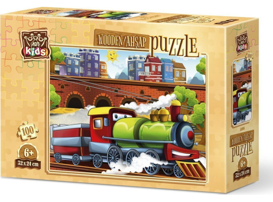 ART PUZZLE Drevené puzzle Mašinka 100 dielikov