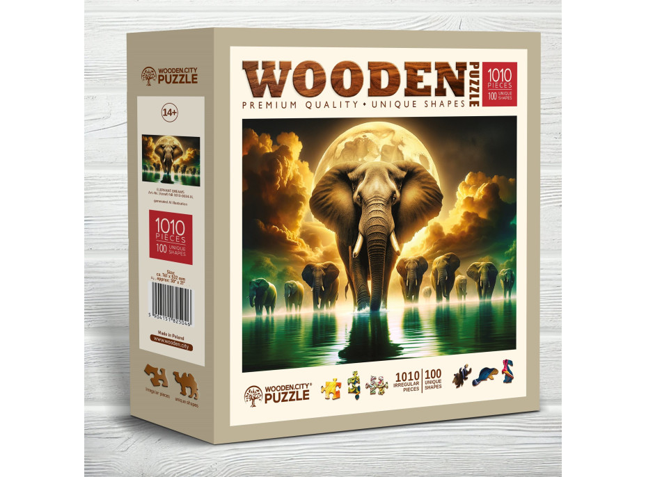 WOODEN CITY Drevené puzzle Slonie sny 1010 dielikov