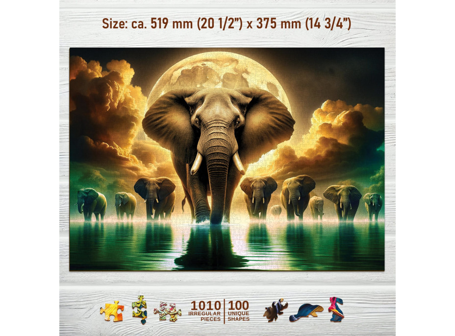 WOODEN CITY Drevené puzzle Slonie sny 1010 dielikov