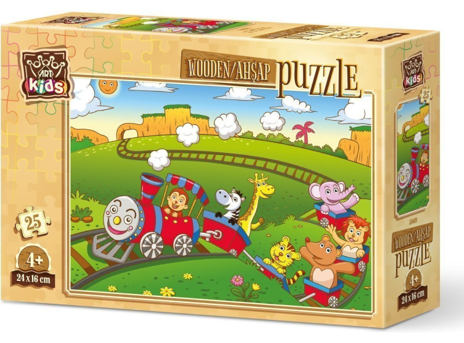 ART PUZZLE Drevené puzzle Zvierací vláčik 25 dielikov