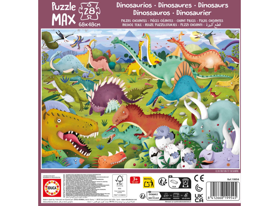 EDUCA Puzzle Dinosaury 28 dielikov