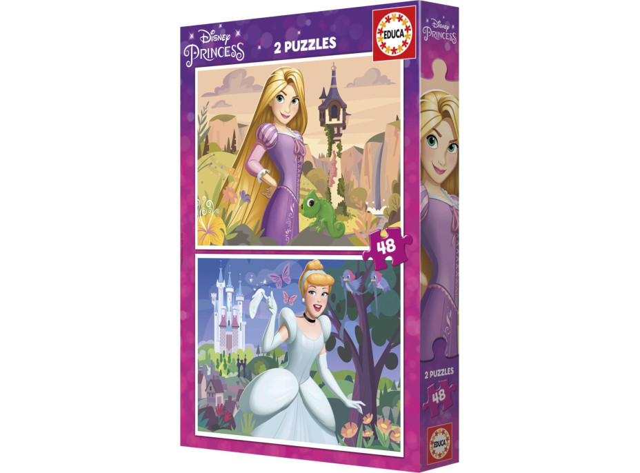 EDUCA Puzzle Disney princeznej: Locika a Popoluška 2x48 dielikov