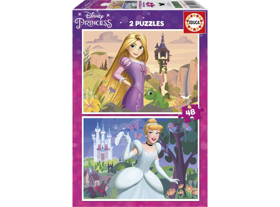 EDUCA Puzzle Disney princeznej: Locika a Popoluška 2x48 dielikov