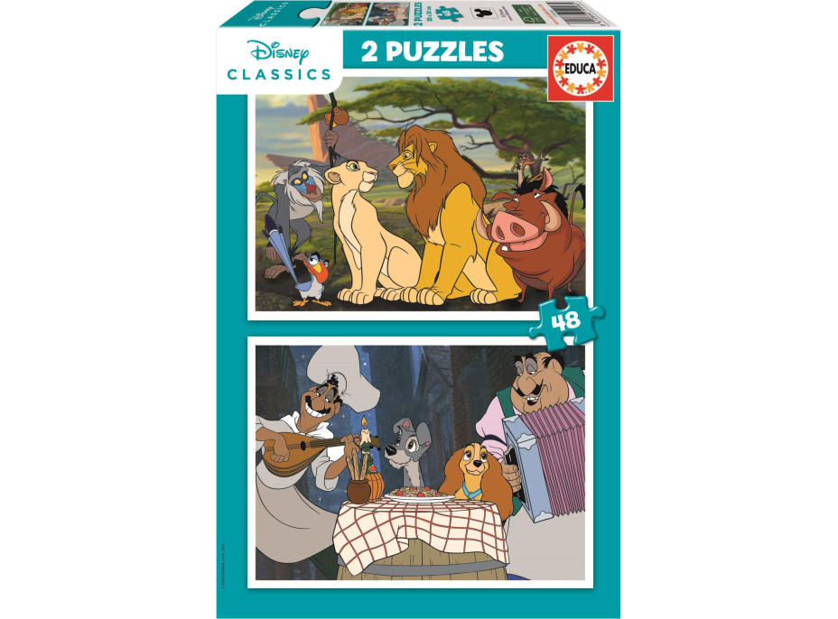 EDUCA Puzzle Disney Zvieratá 2x48 dielikov