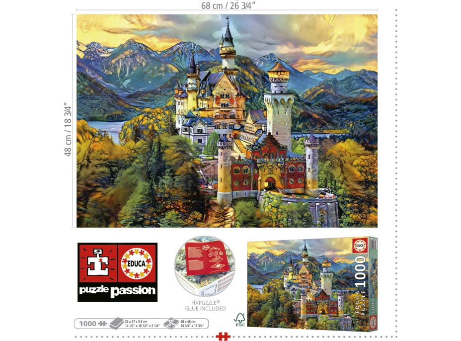 EDUCA Puzzle Neuschwanstein 1000 dielikov