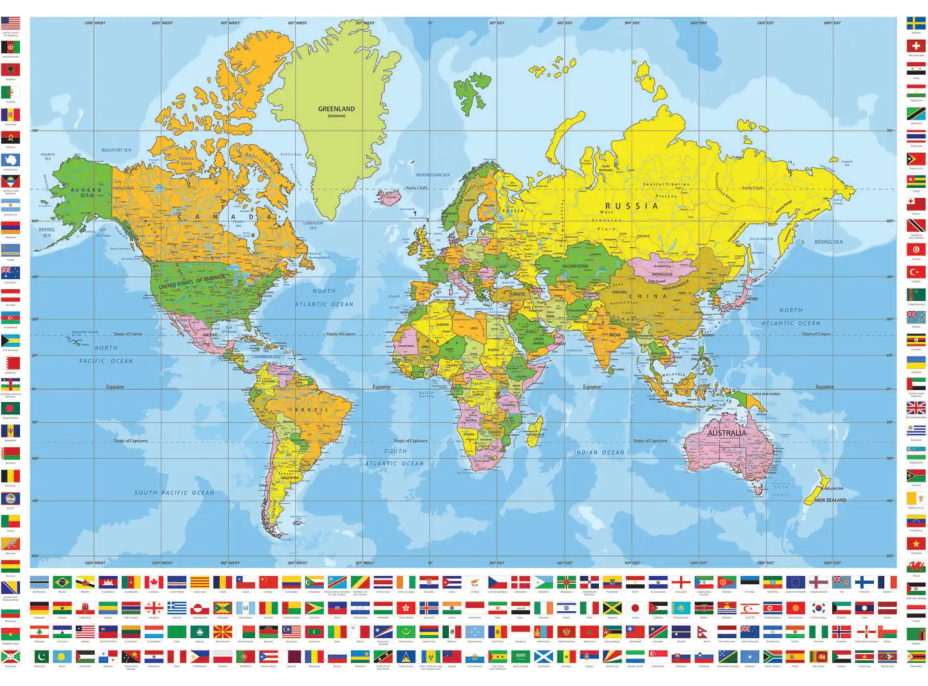 ANATOLIAN Puzzle Politická mapa sveta XL 700 dielikov