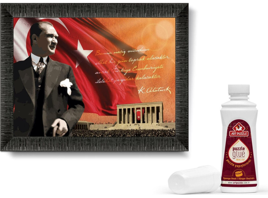 ART PUZZLE Puzzle s rámom a lepidlom 3v1 Atatürk a Anitkabir 1000 dielikov