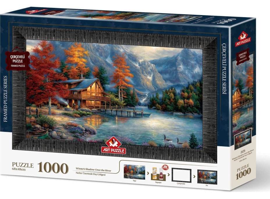 ART PUZZLE Puzzle s rámom a lepidlom 3v1 Tieň nad riekou 1000 dielikov