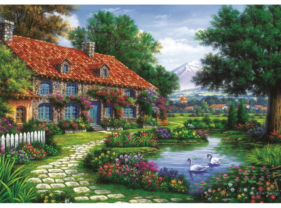 ART PUZZLE Puzzle Záhrada s labuťami 1500 dielikov