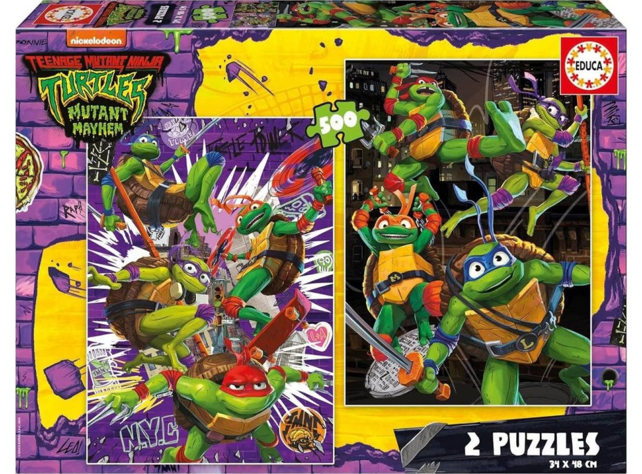 EDUCA Puzzle Korytnačky ninja 2x500 dielikov