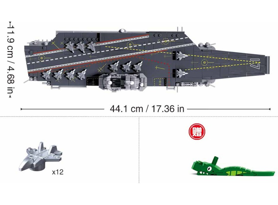 Sluban Model Bricks M38-B1210 Lietadlová loď Shandong