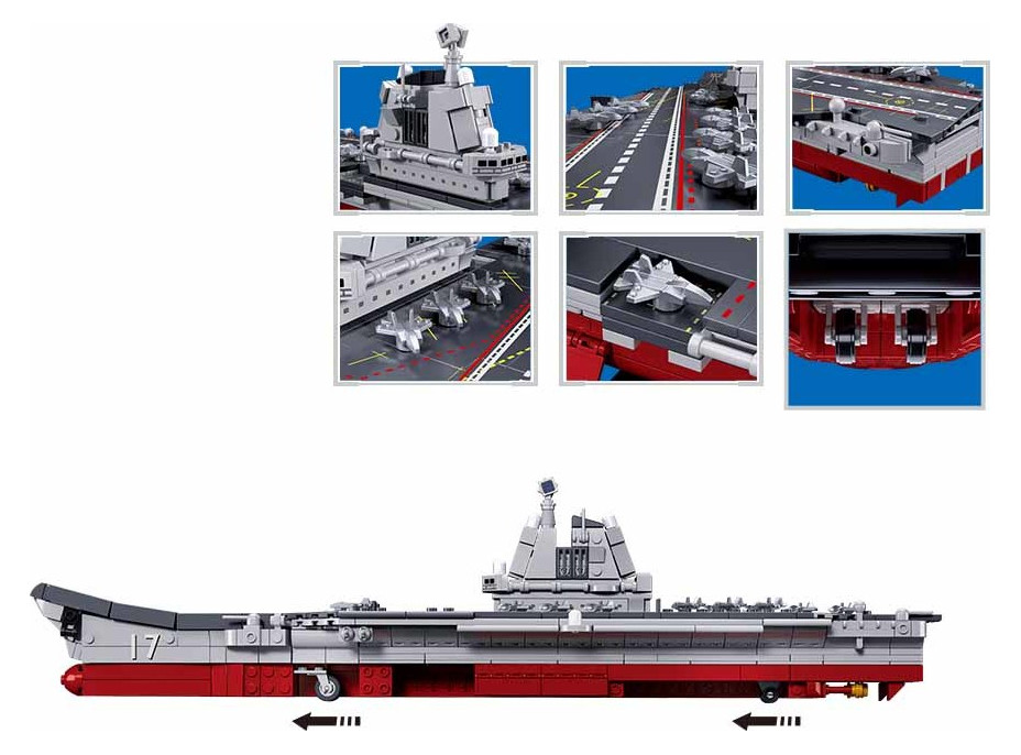 Sluban Model Bricks M38-B1210 Lietadlová loď Shandong