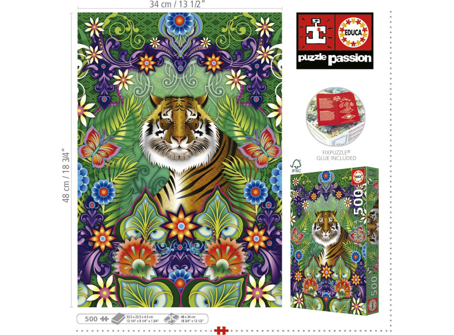 EDUCA Puzzle Bengálsky tiger 500 dielikov