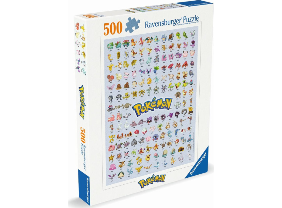 RAVENSBURGER Puzzle Pokémon: Prvých 151 pokémonov 500 dielikov