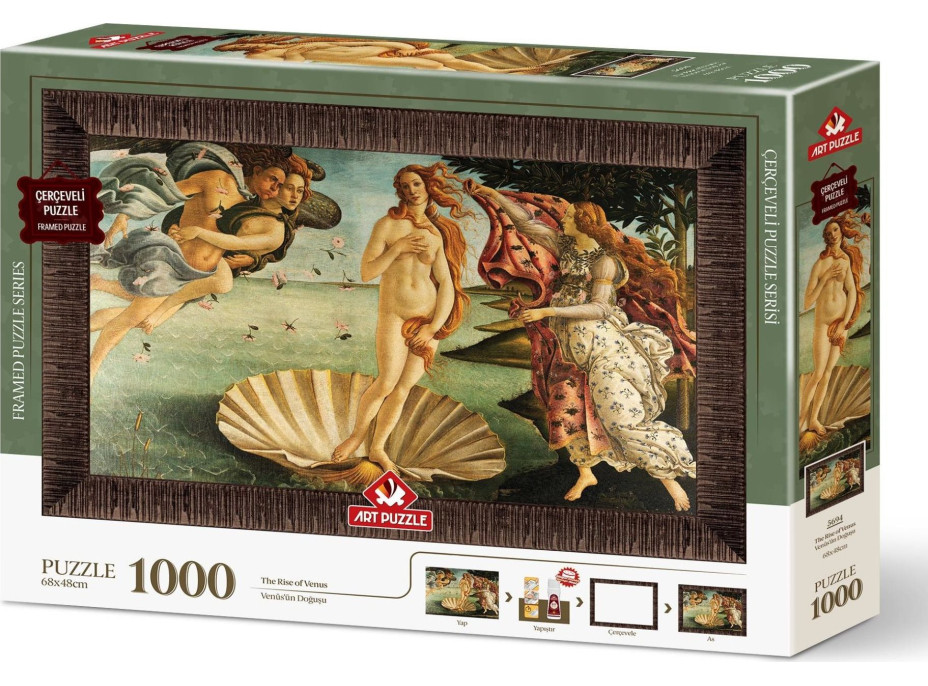 ART PUZZLE Puzzle s rámom a lepidlom 3v1 Zrodenie Venuša 1000 dielikov