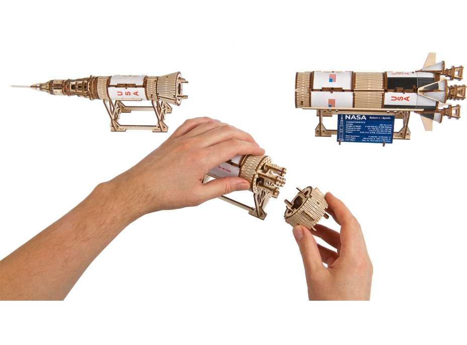 UGEARS 3D puzzle NASA Saturn V 500 dielikov