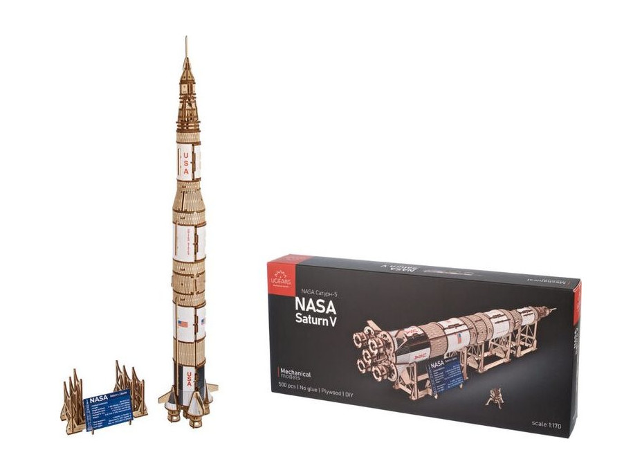 UGEARS 3D puzzle NASA Saturn V 500 dielikov