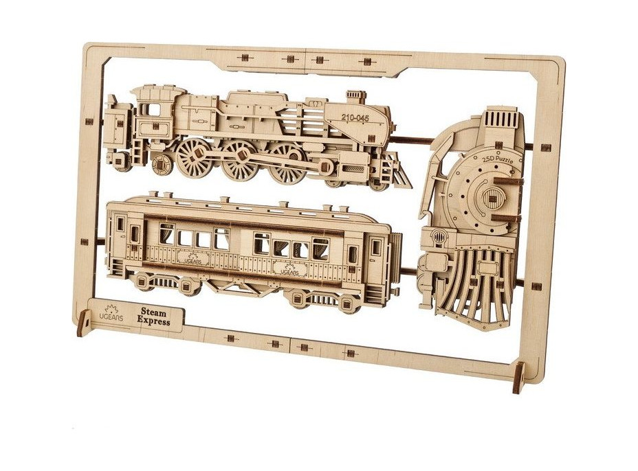 UGEARS 3D puzzle Parný Express 2,5D 79 dielikov