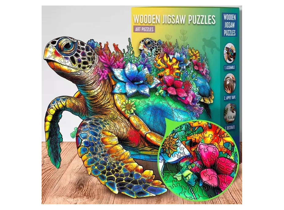 EscapeWelt Drevené puzzle Korytnačka 200 dielikov