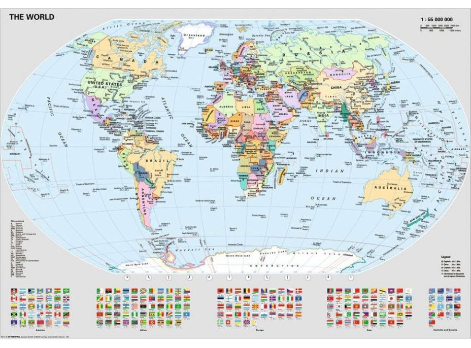 RAVENSBURGER Puzzle Politická mapa sveta 1000 dielikov