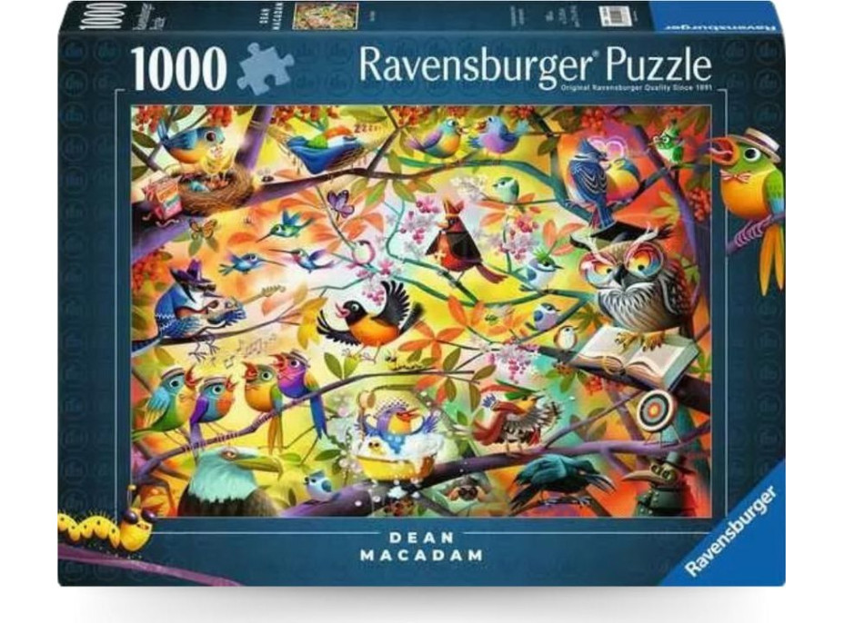 RAVENSBURGER Puzzle Zaneprázdnení vtáky 1000 dielikov