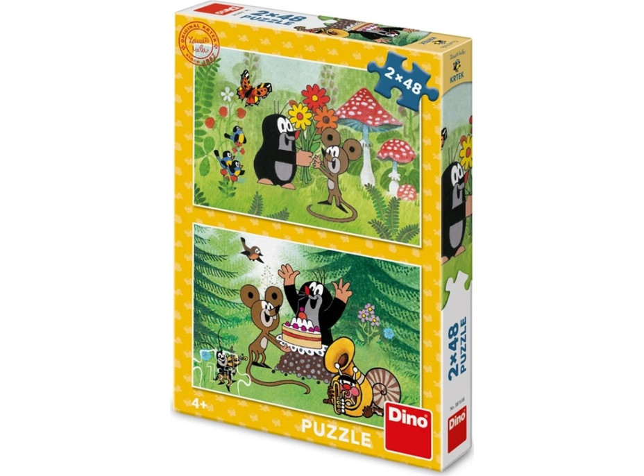 Dino Puzzle Krtko: Oslava 2x48 dielikov