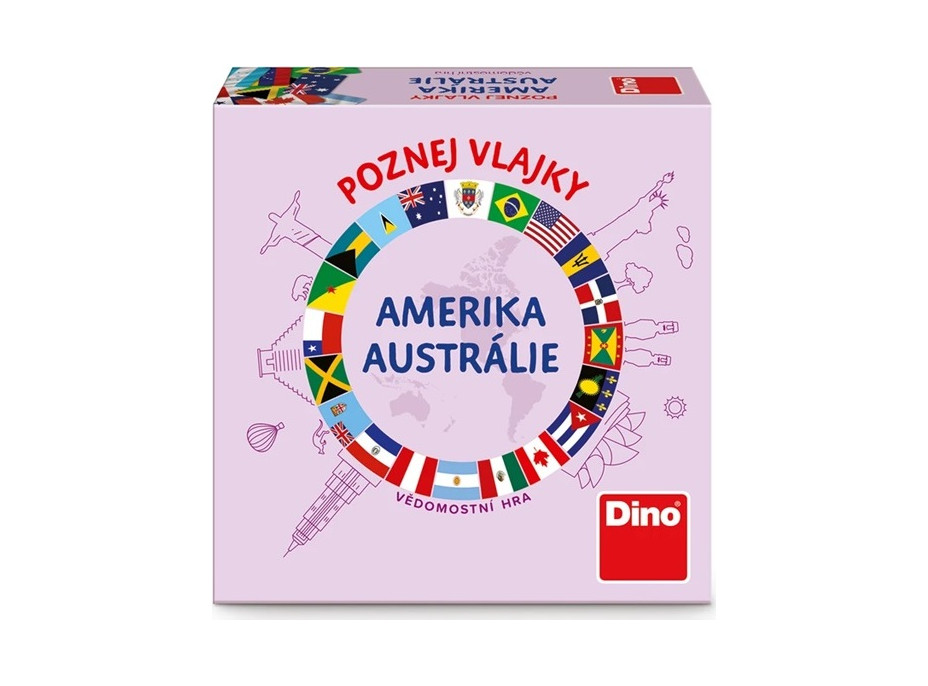 Dino Cestovná hra Poznaj vlajky - Amerika a Austrália