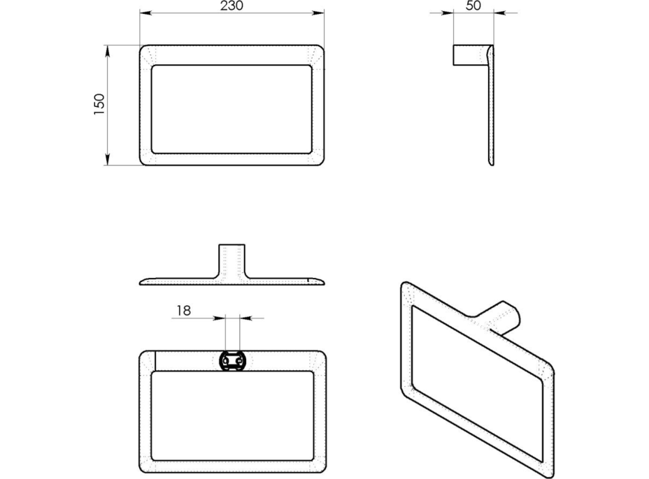 Gedy PIRENEI držiak uterákov, gun metal PI7081