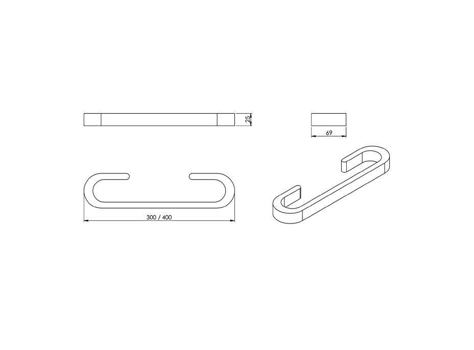 Gedy HIMALAYA držiak uterákov 300x69mm, bambus HY2130